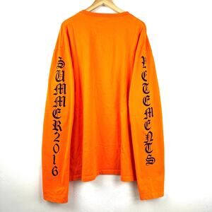 Vetements Summer 2016 Oversized Long‎ Sleeve Shirt Orange Size Large